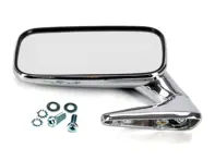 Door mirror rectangle in Chrome. SMALL. Porsche 911 70-73 - 91173101300, 91173101306, 91173101406, 91173101308, 91173101408 - MRS11.1.100, MRS11.1.101, MRS111100, MRS111101, 1689100770, 1689100780