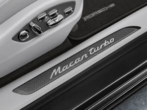 Side Sills Trims in Carbon with Logo. Porsche Macan - 95B04480090, 95B04480091, 95B04480092