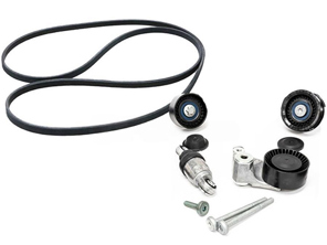 Drive belt tensioning roller & belts kit. Porsche Cayenne 3.6L / Panamera 3.0L - 94610211875, 94610211876, 7PP145279, 95814527901, 94810226175, 94810240375, 94810240323, 94810240321, 94810240300, 94810240322, 7PP903137A