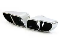 DesignTek Exhaust tail pipes twin square design, 70mm, POLISHED for Porsche 997 Turbo - 99711125101, 99711125102, 99711125201, 99711125202