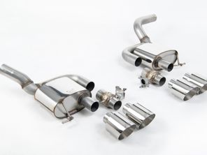 Milltek Sports Exhaust Valved Rear Silencers With Polished GT-115 Tailpipe Trims. Porsche Macan 95B MK2 GTS And Turbo - 95B253601DY, 95B253600CY, 95B253612MY, 95B253611MY, 95B253600DY, 95B253601EY - SSXPO176