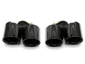 Exhaust Deluxe Quad-Style Tail Pipe Black Chrome. Porsche 997.1 Carrera S - 99711135101, 99711135102, 99711135103, 99711135104, 99711198102, 99711198103, 99711135201, 99711135202, 99711135203, 99711135204, 99711198202, 99711198203