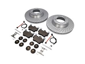 REAR Brake Pads and Brake Disc Package Porsche 997 Carrera 2S ABS - 99635240502, 99635240602, 99761267602, 99635208600, 99635208602, 95535296000, 99735193907