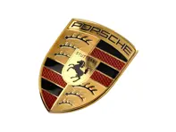 Bonnet badge / emblem with honeycomb coloured crest for Porsche - 95C853601
