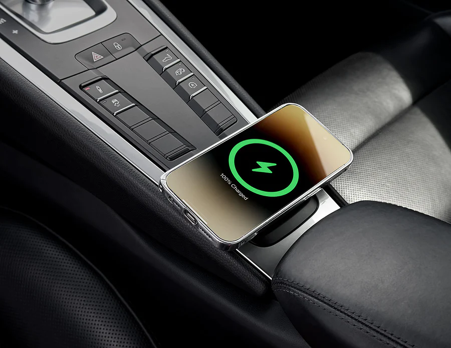 Wireless phone charger with Porsche 718 Boxster Cayman
