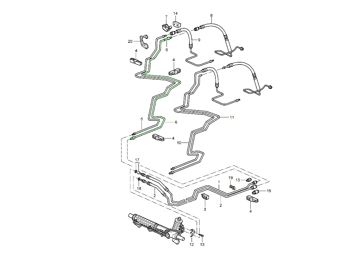 Porsche 996 Power steering pressure line 99634754553 99634754553