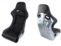 Seats in racing style, Black leather with silver seat shell. Porsche 964 / 993 - SET11.1.101Z, SET111101Z