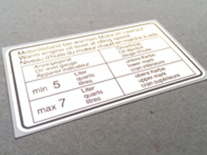 Engine oil level decal for Porsche 911 / 914 - 90100650401
