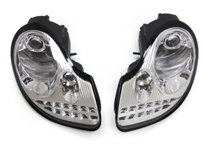 Headlamp with LED Bulbs for Porsche 996 / Boxster 986 LHD Cars - 99663115701, 99663115801, 98663113117, 98663113217, 99663116301, 99663116401