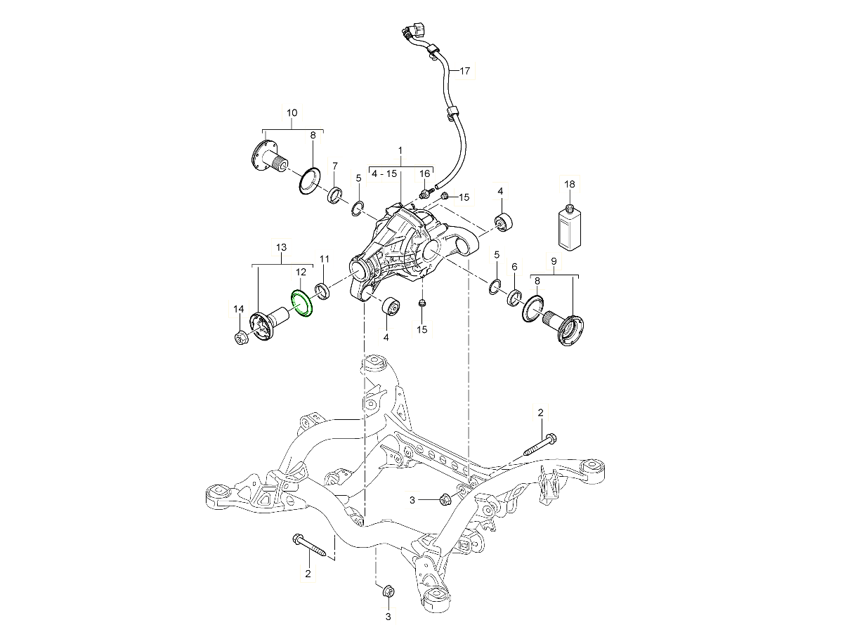 Porsche 955 957 Cayenne Protective ring for front rear axle