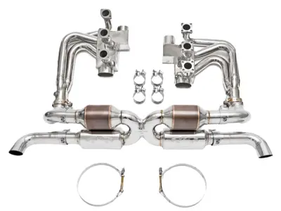 Fabspeed RSR Header Muffler Kit, WITHOUT Heat Exchange WITH Sports Cats. Porsche 964 Carrera (1989-1994) - 96411104504, 96411104605 - FS.POR.964.RSRWOHS, FS.POR.964.RSRWOHTS