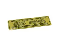 Sticker Windscreen Washer Fluid. Porsche 928 - 92870115303