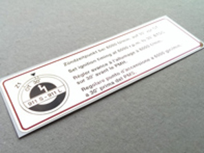 Timing Decal, Red Border, for Porsche 911S  / 911L (1967–1968) - 90100651000