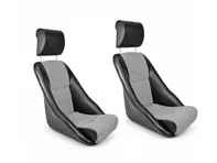 Modell14 Bucket Seats, Black Leatherette / Houndstooth, SET OF 2. Porsche 356 / 911 / 912 1950–89