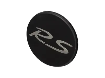 Centre wheel lock 'RS' cap badge, in Matt black. Porsche 991 GT2 RS / GT3 RS - 9P1601349JOK1, 99136120795