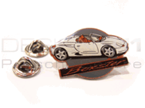 Pin Badge 'Porsche Boxster' White