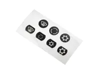 Climate control unit push button sticker set. Porsche 944 / 964 / 993 - 96465904XXX, 96465904500, 96465904501, 96465904600, 96465904601, 96465904700, 96465904701, 6465392100, 94465392300, 94465392100, 96465914600, 9646591460001C