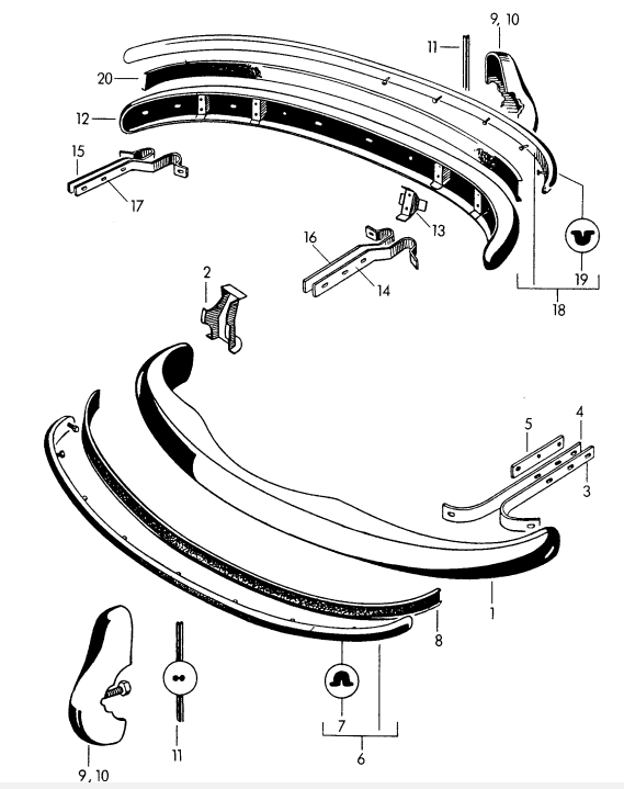 Front Bumper Moulding 64450504100 / CB.022.005 64450504100/1 Design 911
