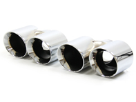 DesignTek Exhaust tail pipes twin round design, Chromed for Porsche 997.2 - 99711115130, 99711135130, 99711198330, 99711199140, 99711115230, 99711198430, 99711198234, 99711198134