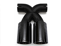 Exhaust Deluxe Dual Style Tail Pipe Black Chrome. Porsche 987.2 Boxster / Cayman - 98711125730, 98711125831, 98711198130, 98711125860
