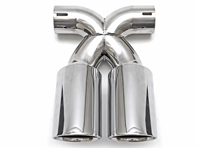 Exhaust Tail Pipe Polished Chrome. Porsche 981 Boxster Spyder / 981 Cayman GT4 - 98111136160, 98111136161
