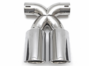 Exhaust Tail Pipe Polished Chrome. Porsche 981 Boxster Spyder / 981 Cayman GT4 - 98111136160, 98111136161