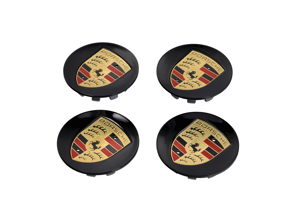 Wheel Caps with Coloured Crest for Porsche 718 Boxster / Cayman (Set of 4) - 00004460727, 00004460520