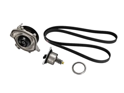 Water pump with housing, belt & thermostat kit. Porsche 991.2 Carrera / 992.1 Carrera / 2S / 4S / turbo / 992.2 Carrera 2 - 9A712168800, 0PB121688, 9A110655900, 9A110622603, 9A110622602, 9A712111000, 0PB121110A, 0PB903137A, 9A110221800, 0PB903137G, 0PB121010D, 0PB121010, 0PB121010A, 9A210603974, 9A210603973, 9A210603972, 9A210603971, 9A210603970