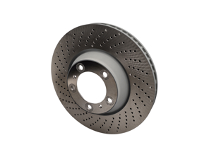 Brake disc rotor, Front, drilled-dimpled monoblock, 350x34mm. Porsche 997 I422 - 99735140502, 99735140602 - PFL30905, PFR31005