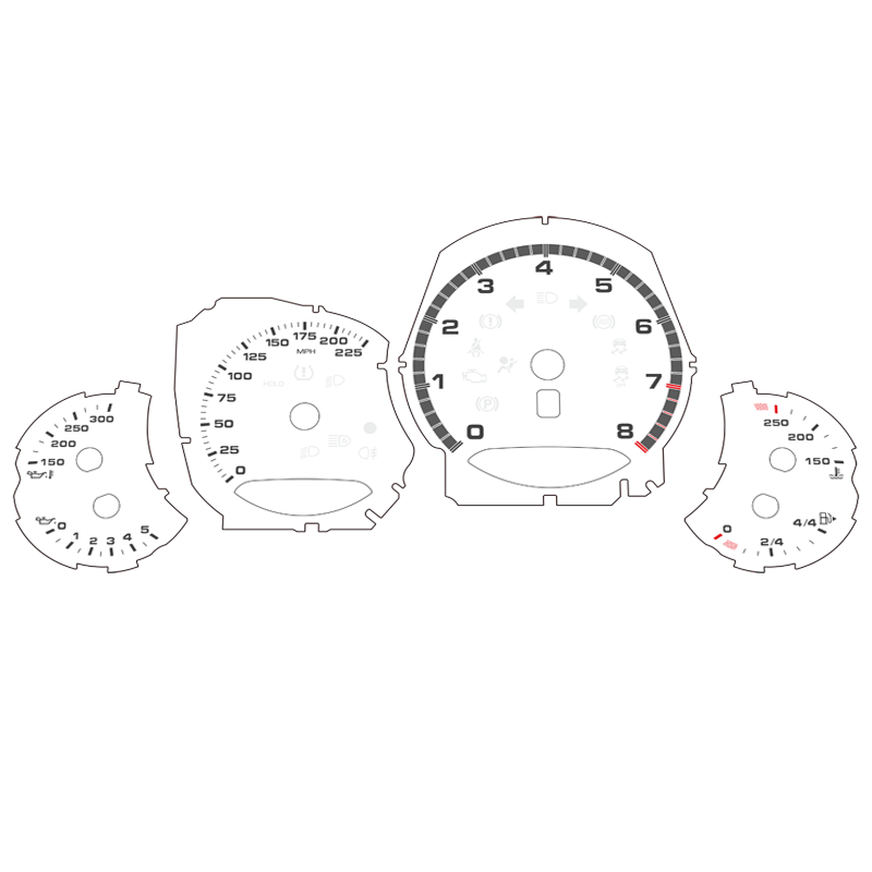 Dial faces, Manual / MPH. Porsche 991.1 turbo / turbo S F91641230BK