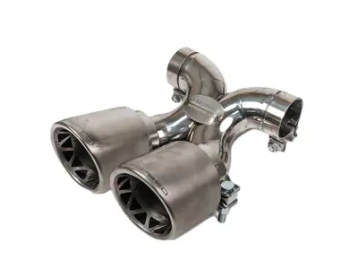 Fabspeed Maxflo True X-Pipe With Dual Tips, Titanium. Porsche 987 Boxster / Cayman (2005-2008) - 98711125401, 98711198100, 98711125831 - FS.POR.987.DLTTI