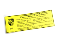 Sticker, engine specification. Porsche 911 Carrera 89 (AUS) - 93000651345