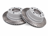 Brake Disc Rotor Rear, Crossdrilled (Pair). Porsche 911 / 930 - 90135204114 - 901 352 041 14 rd