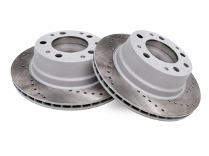 Brake Disc Rotor Rear, Crossdrilled (Pair). Porsche 911 / 930 - 90135204114 - 901 352 041 14 rd