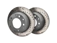 Brake Disc Rotor Rear, Crossdrilled (Pair). Porsche 911 / 930 - 90135204114 - 901 352 041 14 rd
