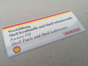 Shell air cleaner decal, WHITE. Porsche 911 3.2L / 964 / 928 - 93000654300
