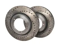Brake Disc Rotor Front, Crossdrilled (PAIR). Porsche 944 Turbo - 95135104100 - 951 351 041 00 rd