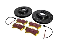 FRONT Sports Brake Disc and Pads Set. Porsche 955 Cayenne S V8 - 95535140151, 95535140251, 95535140150, 95535140250, 95535193912, 95535193913, 95535193914, 95535193916, 95535193910, 95561236502