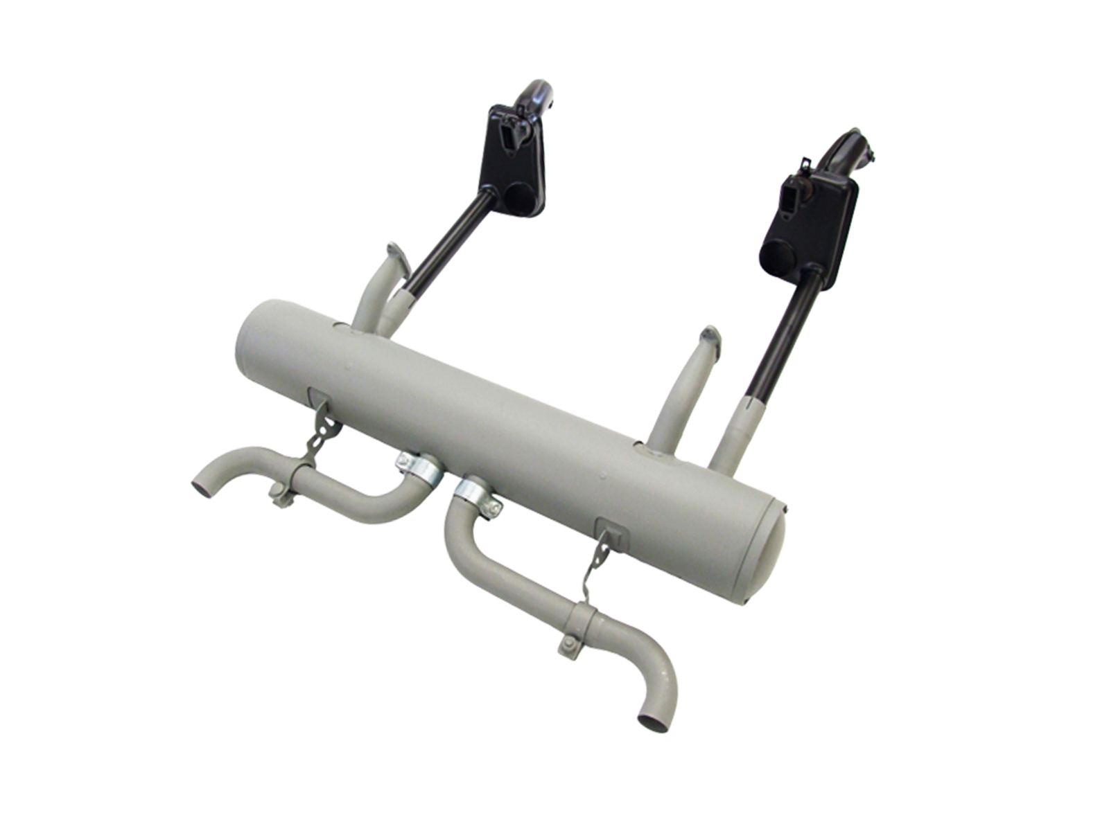 Exhaust with heat exchangers and tail pipe kit. Porsche 356 B - 64421100300, 1623102970, 64421100400, 61611100660, 1620701510, 61611101005
