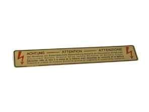 Sticker Battery Warning. Porsche 928 / 928S - 92870115502