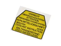 Sticker Coolant Expansion Tank. Porsche 928 - 92800651101 - PAKKW