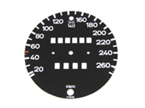 Speedo dial face in black 911 G 74-84 MPH to KMH conversion - 91164151700