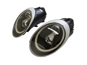 HEADLAMPS DUAL PROJECTOR HALOGEN + AURORA LIGHT Porsche 997 05-08 BLACK LENS LHD - 99763115713, 99763115813