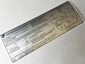 Emission sticker for engine lid. Porsche 911 (1986) USA (California) - 93000651332