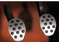 Rennline Aluminium Clutch/brake pedal 2 piece. Rubber Grip. UNIVERSAL - P60