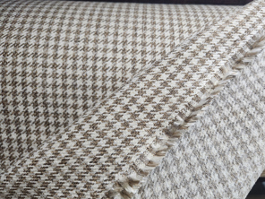 Pepita Porsche Houndstooth classic fabric, Beige / White