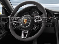 GT Sport Multi-function steering wheel in Black Alcantara. Porsche 991.2 (911) / 718 Boxster / 718 Cayman  2016>> / - 99104440020, 99104440021, 99104440022, 99104440023