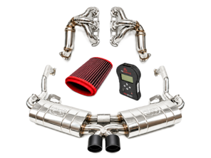 Fabspeed RACE Exhaust Performance Package, Satin Black WITH ECU Upgrade. Porsche 987 Boxster / Cayman (2005-2008) - 98711311200, 98711311204, 98711311205, 98711311100, 98711311104, 98711311105 - FB416/16, FS.POR.987.ET, FS.POR.987.LTRHDR, FS.POR.987.MAXB