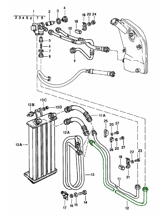 Porsche Intake Oil Pipe 93020704501 93020704503 Design 911