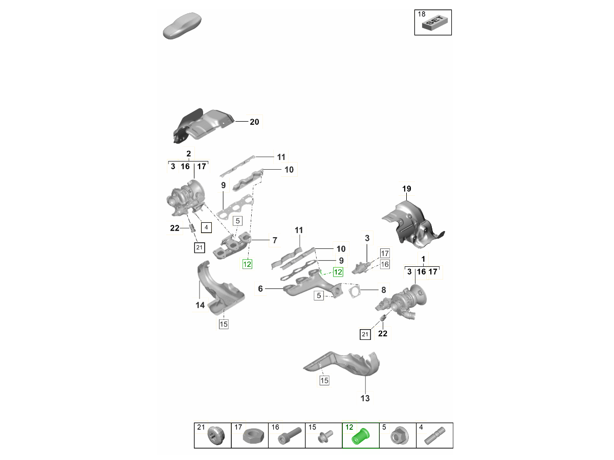 Buy Porsche 992 (911) 2019>> 992 Carrera 4S 3.0L Exhaust Nuts / Bolts ...